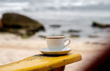 image of coffee at the beach